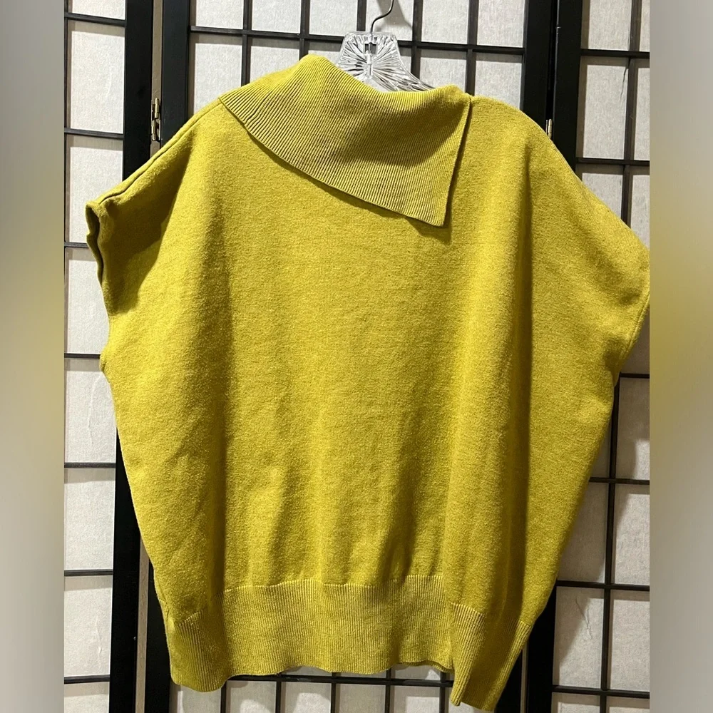 ELOQUII Bright Chartreuse Knit Poncho Sweater WOMEN SIZE 18/20